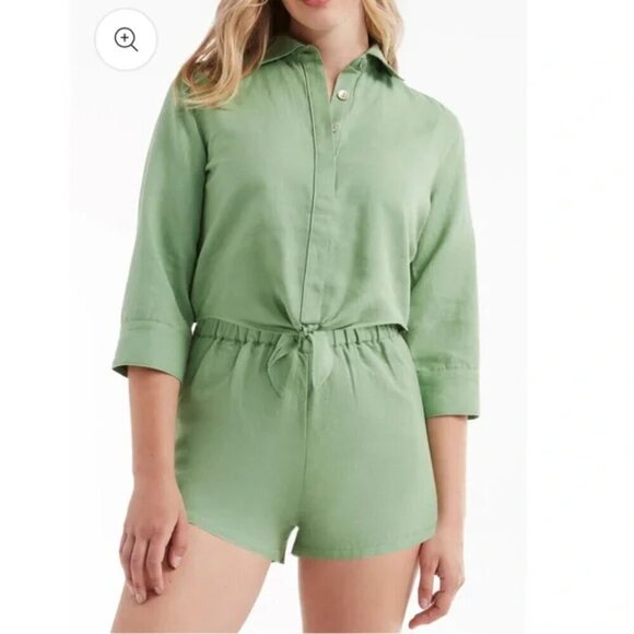 New Julia Berolzheimer x Hermoza Linen Blend Elastic Waistband Shorts NWT Medium - Picture 5 of 7